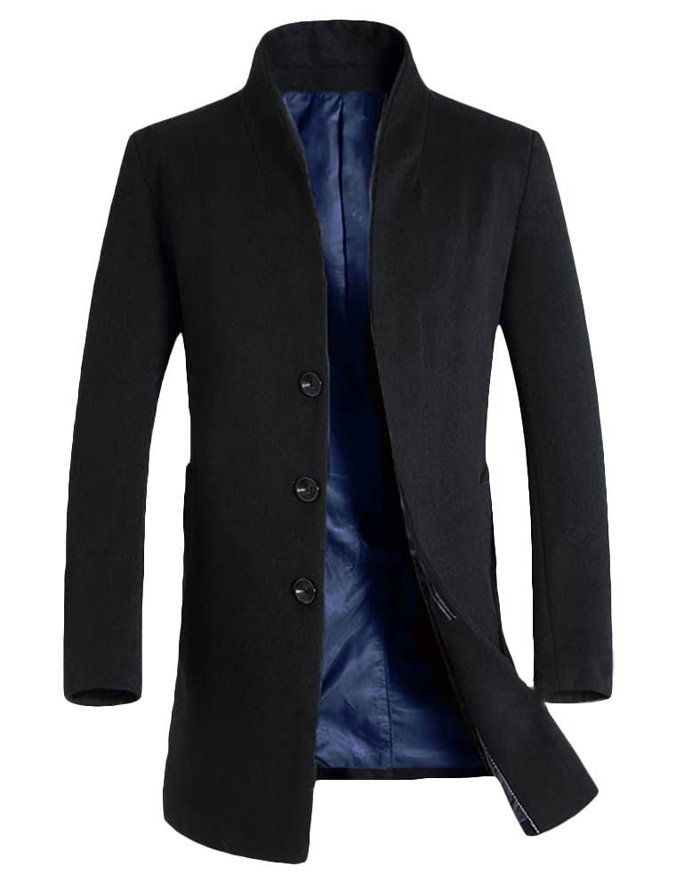 Slim Fit Black Thin Jacket with Vintage Style Collar | Image