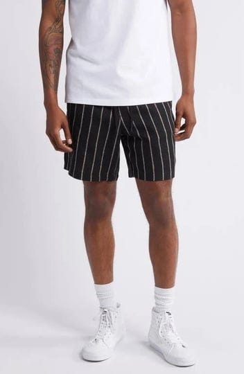 pacsun-mens-russel-linen-volley-shorts-in-black-size-large-1