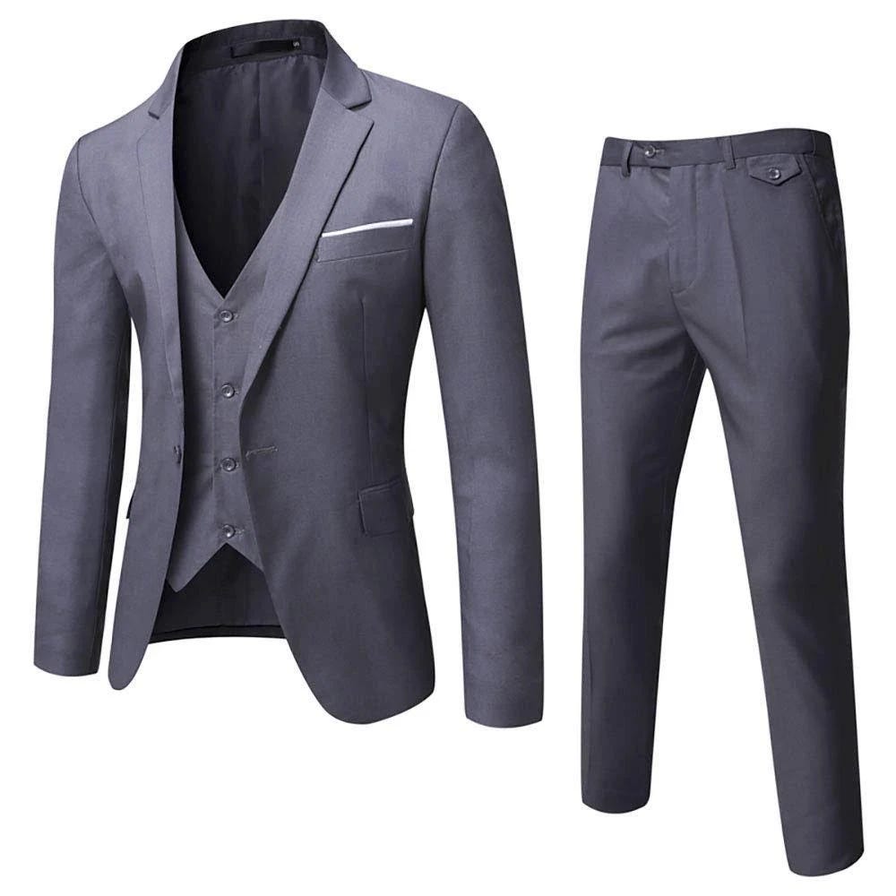 Modern Slim Fit Dark Grey Suit for Multiple Occasions | Image