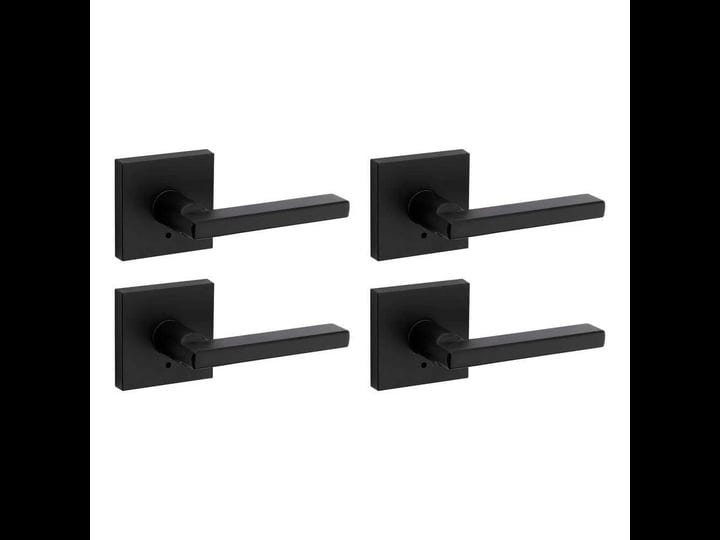 halifax-square-matte-black-bed-bath-door-lever-4-pack-with-lock-1
