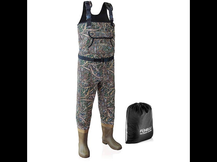 foxelli-neoprene-chest-waders-camo-fishing-waders-for-men-with-boots-use-for-duck-hunting-fly-fishin-1
