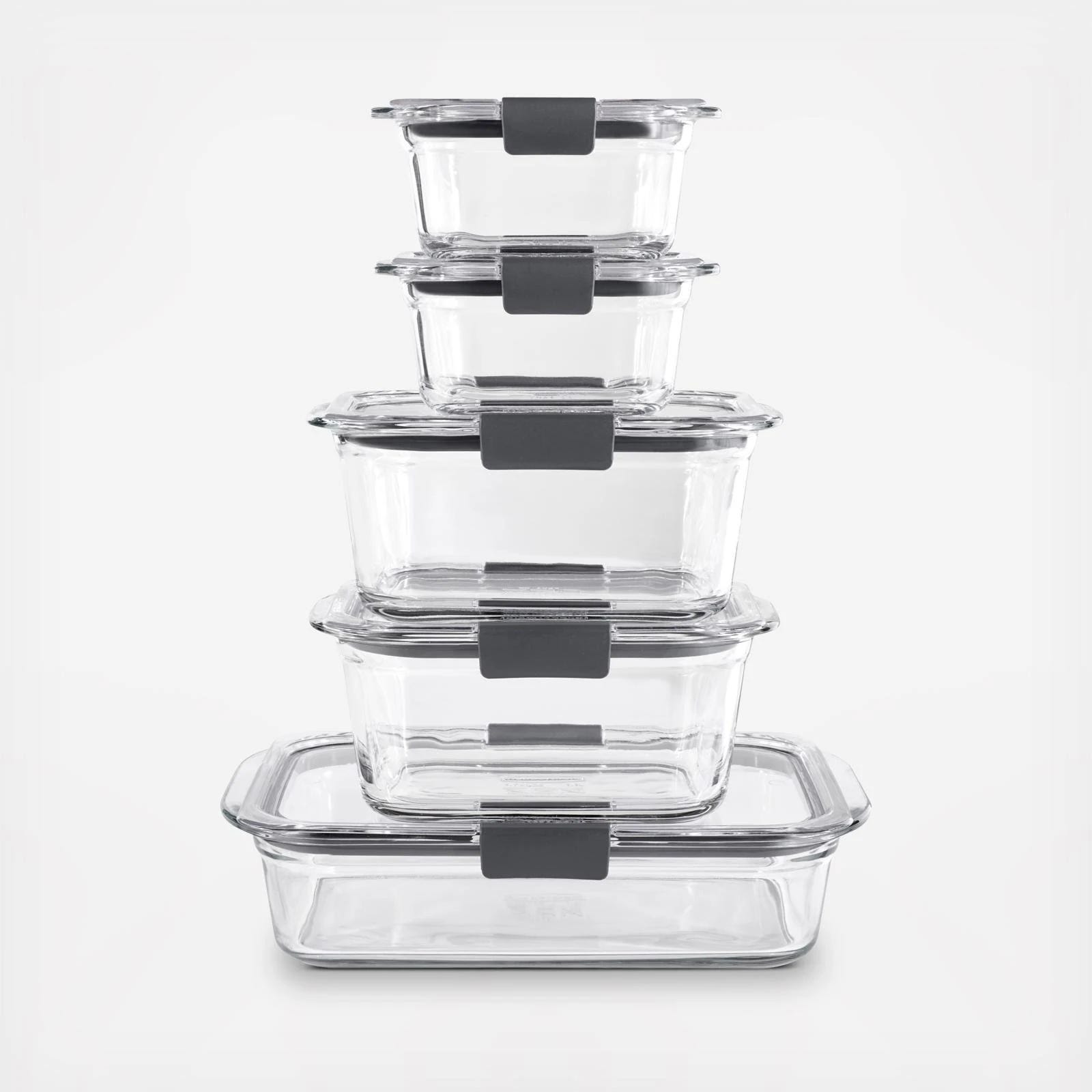 Rubbermaid Brilliance Glass Food Containers with Crystal-Clear Lids and Universal Lids | Image