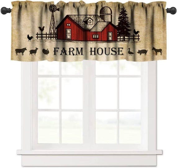 janjcurt-rustic-kitchen-curtain-valance-farmhouse-animal-cow-pig-chicken-window-valance-western-coun-1