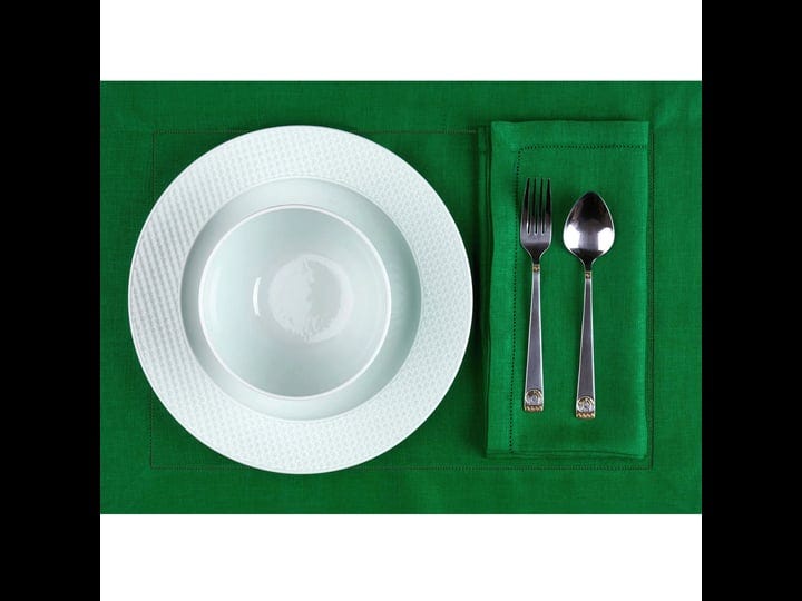 kelly-green-linen-placemats-hemstitch-1