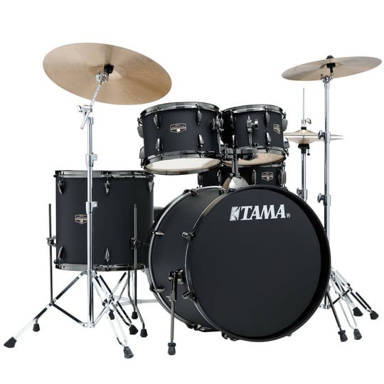 tama-ie52cbnbob-imperialstar-5-piece-complete-drum-kit-blacked-out-black-1
