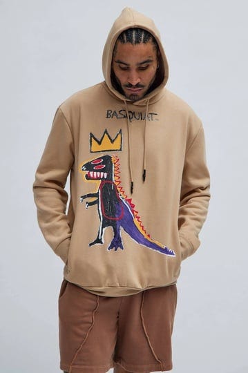 mens-basquiat-dinosaur-hoodie-in-khaki-size-large-by-fashion-nova-fashion-nova-1