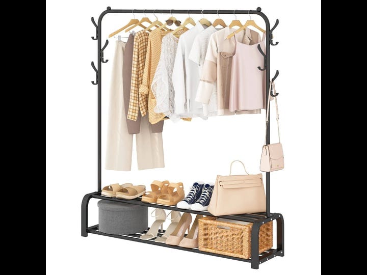 udear-garment-rack-free-standing-clothes-rack-with-top-rodlower-storage-and-6-hooksblack-1