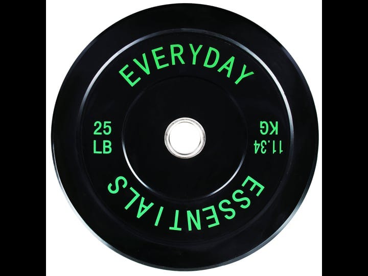 everyday-essentials-olympic-bumper-plate-weight-plate-with-steel-hub-25-lbs-black-1
