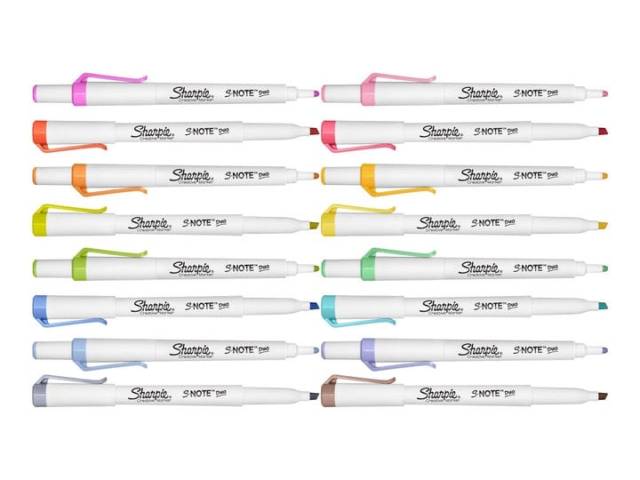sharpie-s-note-creative-markers-assorted-ink-colors-bullet-chisel-tip-white-barrel-16-pack-1