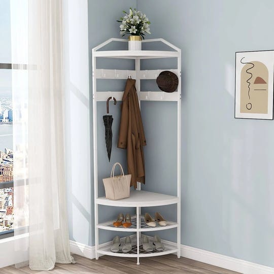 giftgo-corner-hall-tree-with-shoe-bench-entryway-coat-rack-with-10-metal-movable-hooks-retro-brown-f-1