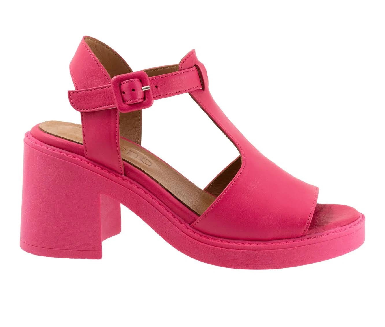 Hot Pink Heel Buckle Sandals by Bueno McKenzie | Image