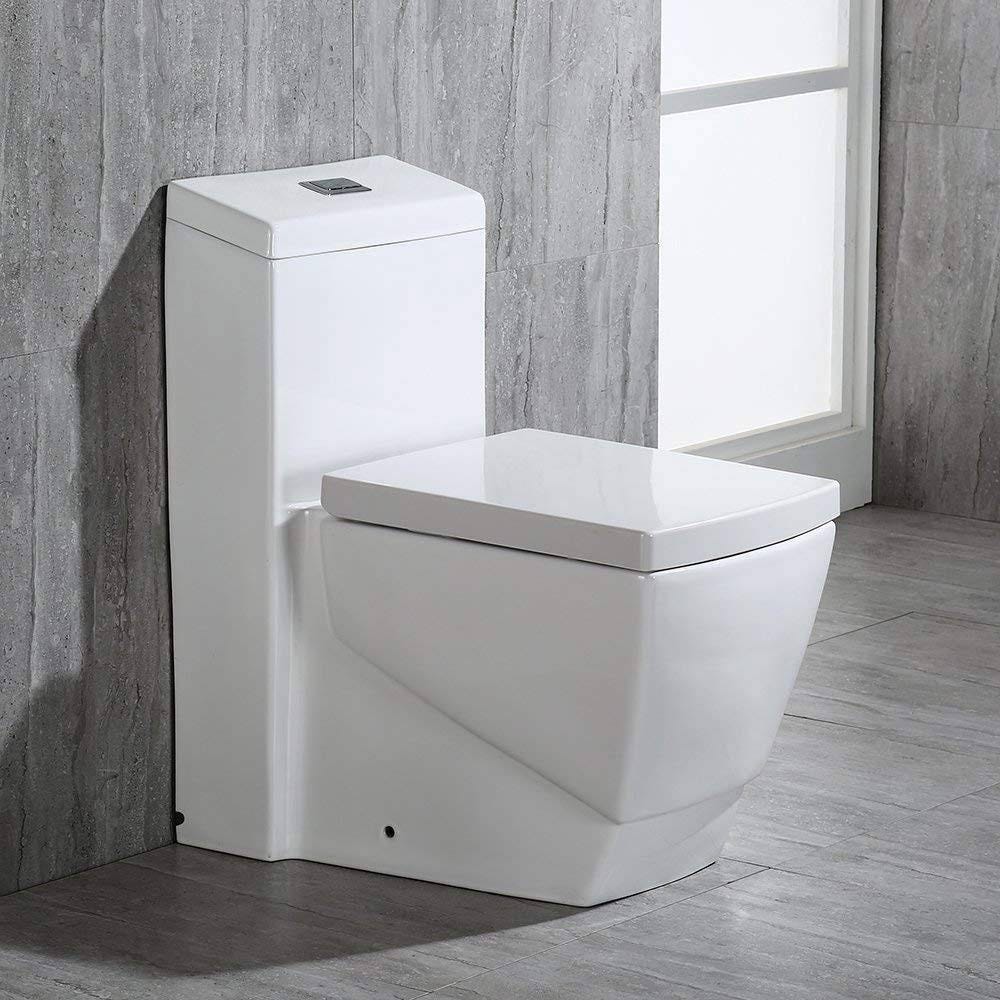 Modern High-Efficiency Square Toilet with Dual Flush Dual Handle and Soft Closed Seat | Image