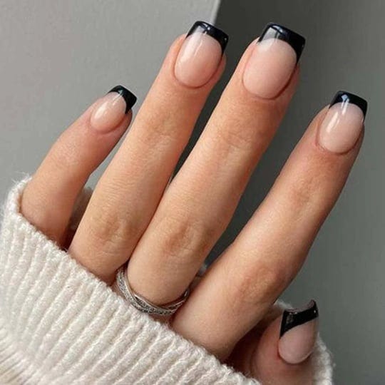 foccna-french-fake-nails-tips-square-press-on-nails-short-nude-womens-black-false-nails-daily-wear-a-1