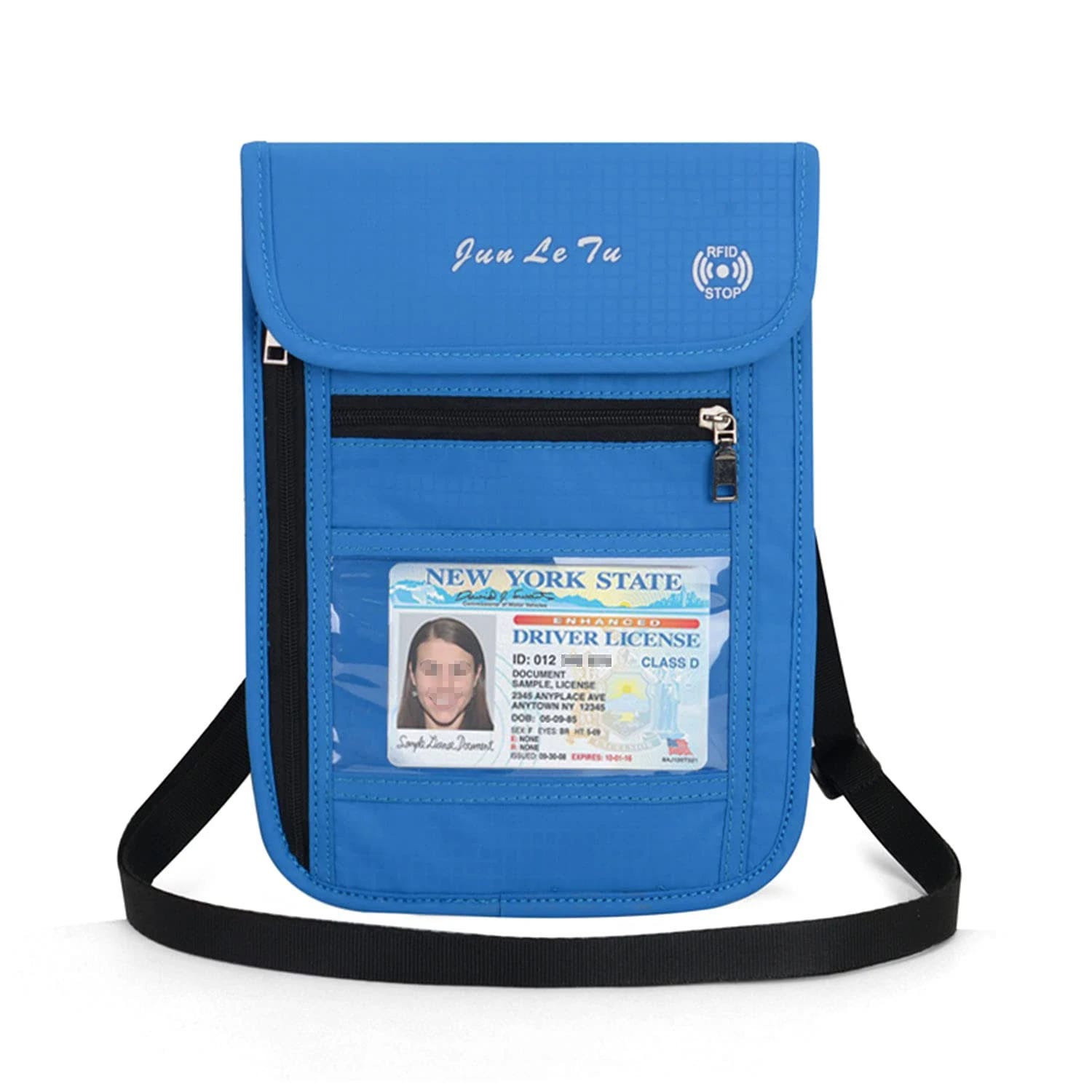 Secure RFID Blocking Passport Holder with Breathable Neck Pouch | Image