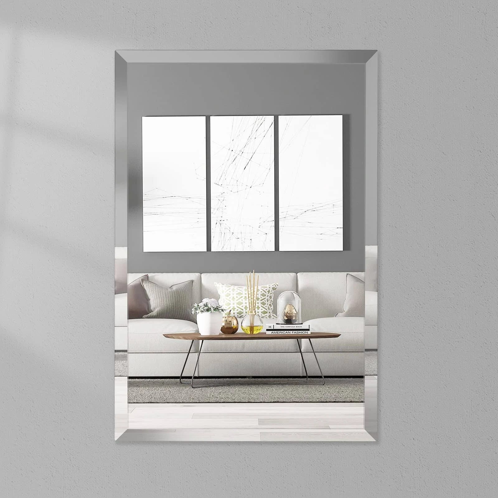 Modern Frameless Beveled Edge Mirror for Bathroom and Home Decor | Image