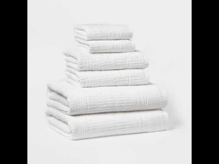 new-6pc-modern-bath-towels-and-washcloths-set-white-threshold-1