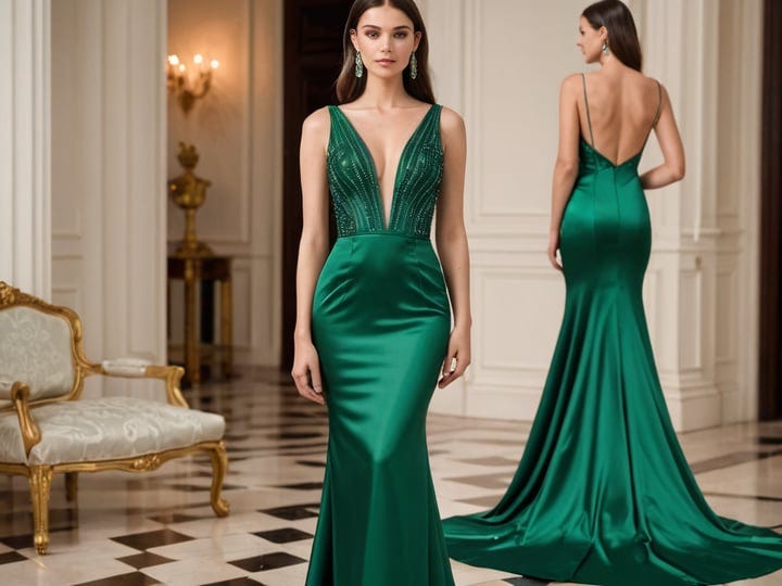 Emerald-Green-Satin-Dress-5