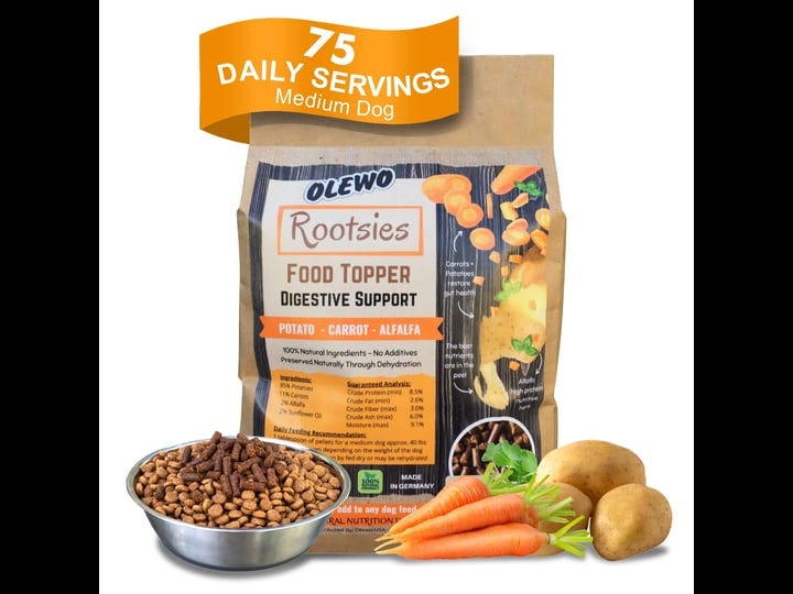 olewo-rootsies-digestive-support-potato-carrot-alfalfa-dehydrated-dog-food-topper-2-2-lb-bag-1