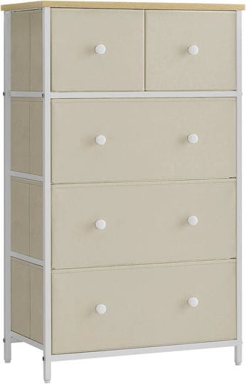 songmics-storage-tower-with-5-fabric-drawers-dresser-unit-for-living-room-hallway-nursery-camel-yell-1