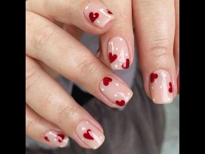 press-on-nails-acrylic-pink-square-fake-nails-short-love-design-cute-womens-false-nails-with-design--1