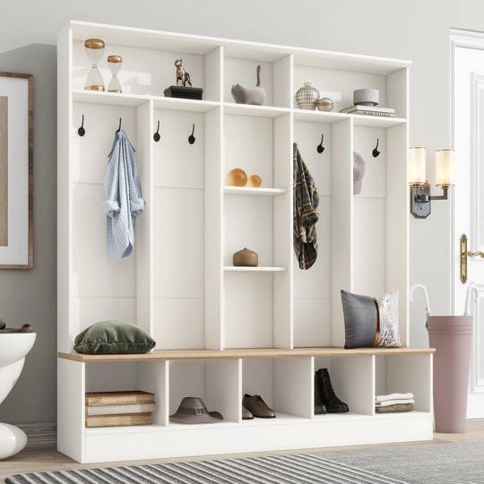 wide-hall-tree-with-storage-benchminimalist-shoe-cabinet-with-cube-storage-shelvesmultifunctional-co-1