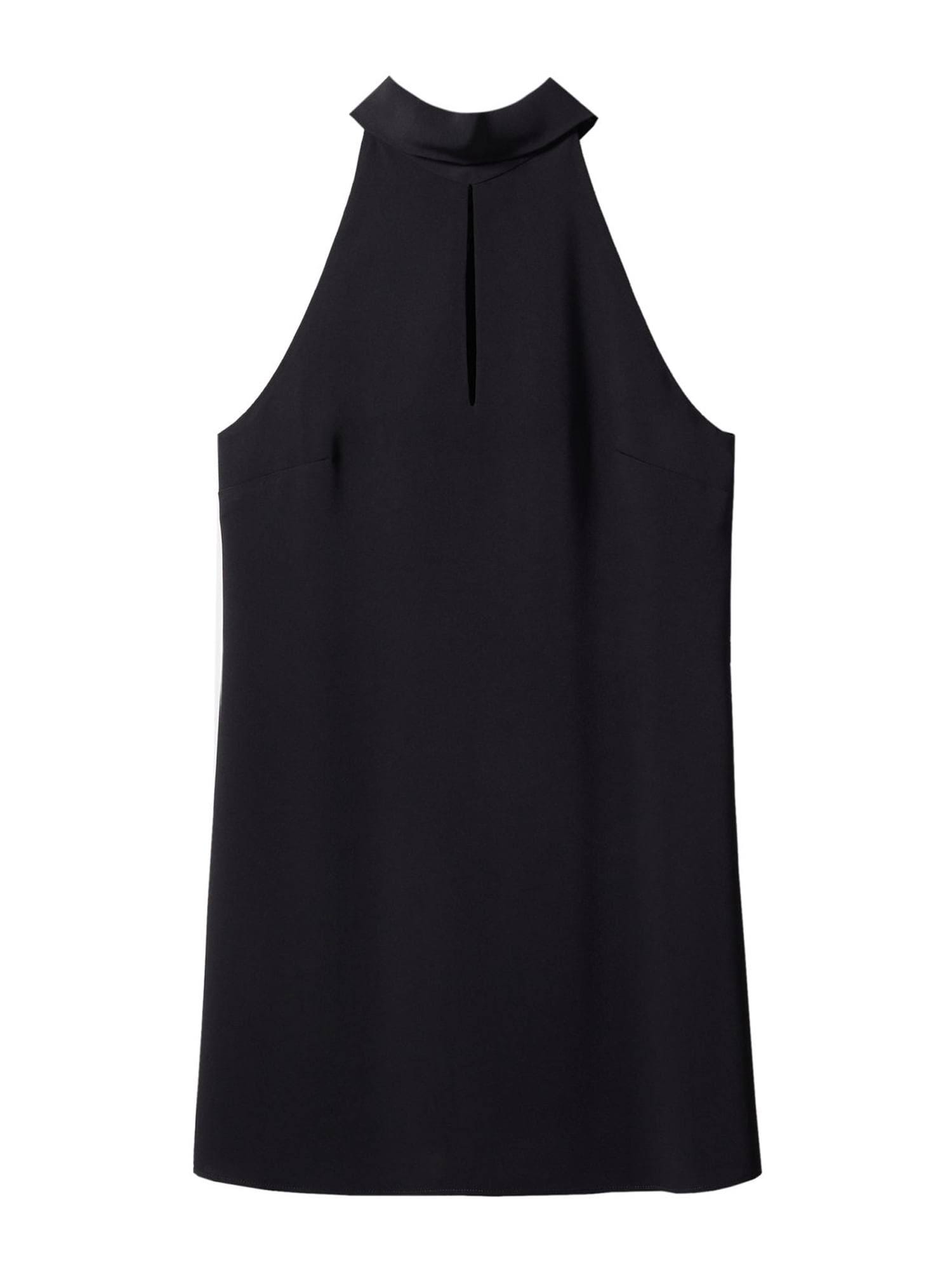 Stylish Black Halter-Neck Dress with Bow | Image