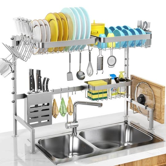 merrybox-304-stainless-steel-over-the-sink-dish-drying-rack-adjustable-height-length-dish-drainer-wi-1