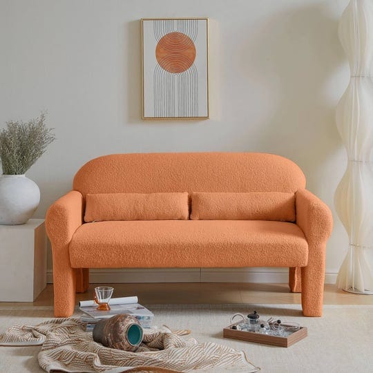 modern-solid-wood-frame-boucle-loveseat-sofa-orange-1