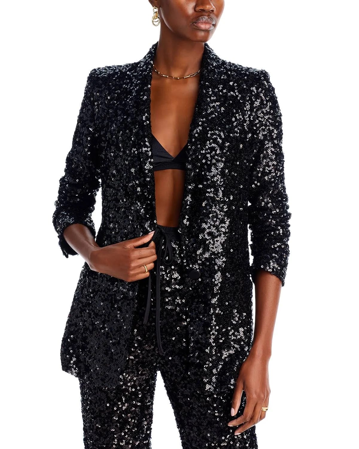 Exclusive Black Sequin Jacket for Women in Size XS | Image