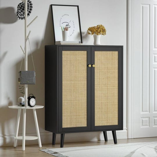 anmytek-black-rattan-cabinet-44-h-tall-sideboard-storage-cabinet-wood-2-door-accent-cabinet-with-adj-1