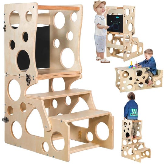 toddler-tower-learning-wooden-tower-toddler-kitchen-stool-helper-foldable-weaning-table-with-toddler-1