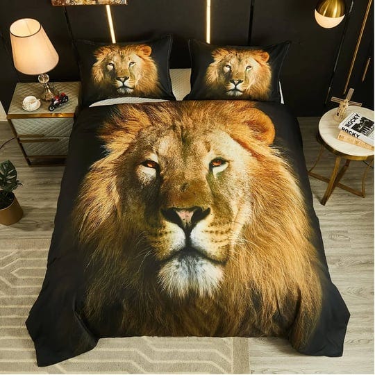 duvet-cover-king-size-black-3d-lion-animal-print-bedding-set-1