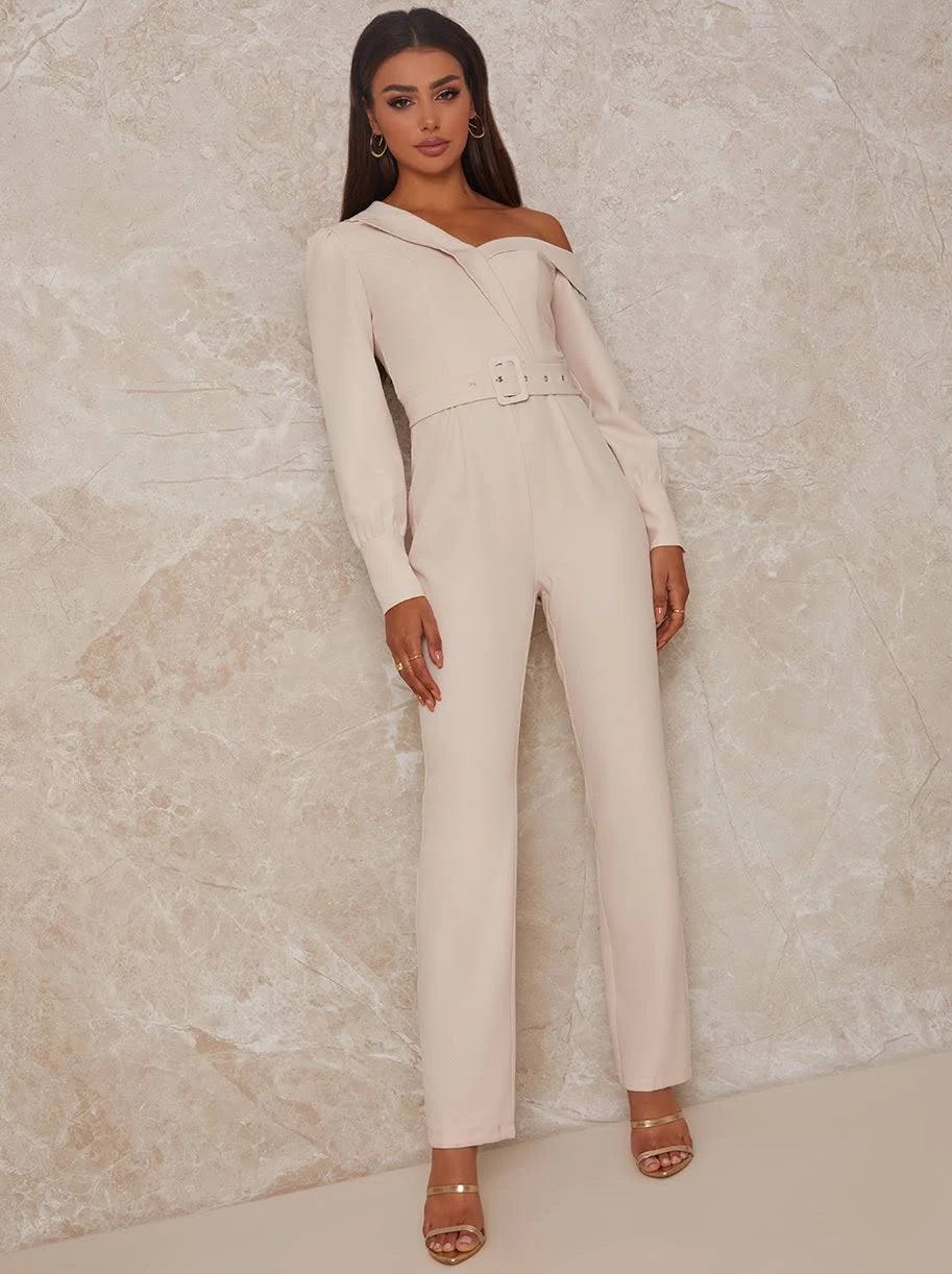 Stunning Off-Shoulder Tailored Jumpsuit for Party Season | Image