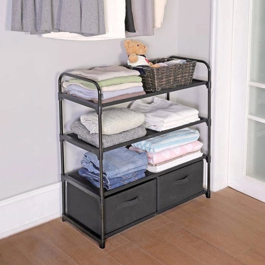 mainstays-4-shelf-closet-organizer-with-2-bins-black-metal-frame-adult-and-child-1
