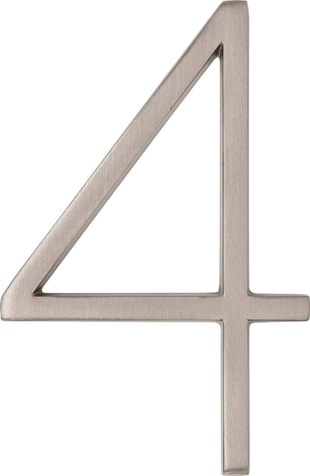 Distinctions Brushed Nickel 5-in Flush Mount Mailbox Numbers | Image