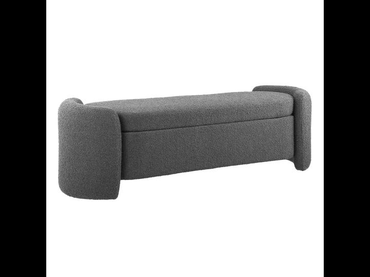 modway-nebula-boucle-upholstered-bench-charcoal-1