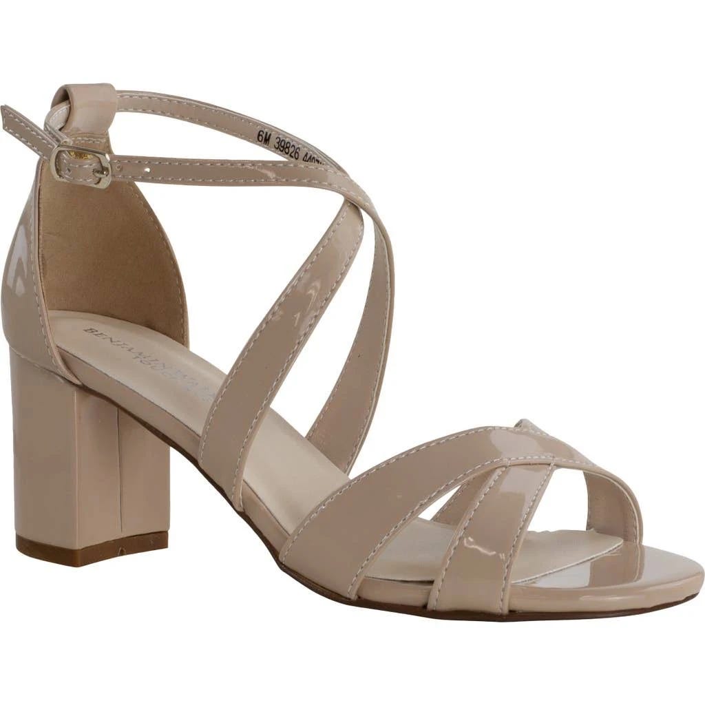 Chic Nude Strappy Heel Sandal with Glitter Detail | Image