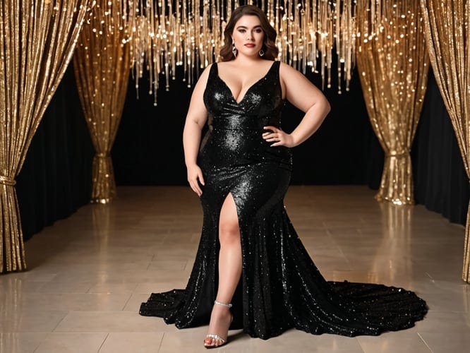 Plus-Size-Black-Glitter-Dress-1