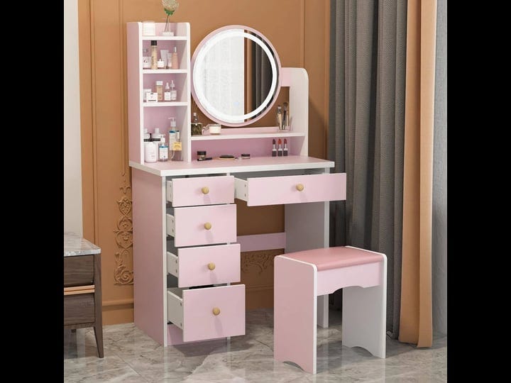 fufugaga-vanity-set-with-stool-and-mirrorlight-in-pink-ljy-jx0095-5