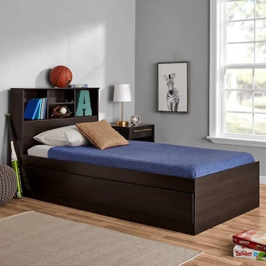 your-zone-storage-bed-with-bookcase-headboard-twin-espresso-finish-1