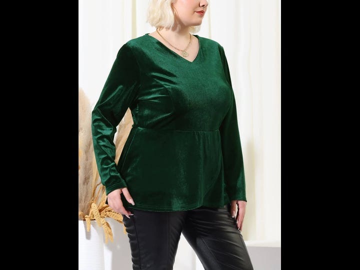 agnes-orinda-womens-plus-size-velvet-v-neck-long-sleeve-peplum-tops-dark-green-3x-1