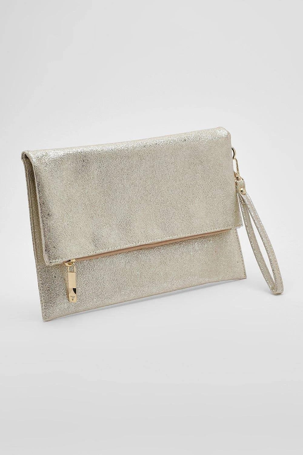 Gold Metallic Folded Small Clutch | Image