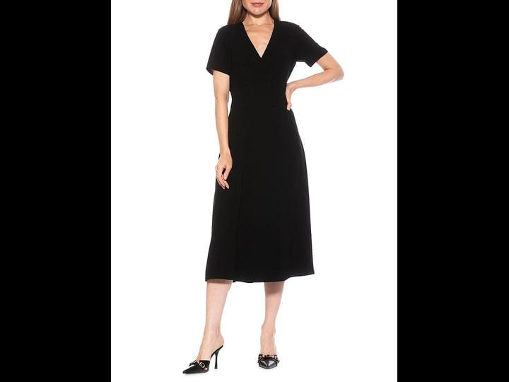 alexia-admor-womens-faux-wrap-fit-flare-dress-black-size-13