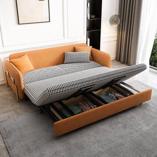 78-7-king-sleeper-sofa-orange-upholstered-convertible-sofa-bed-with-storage-1