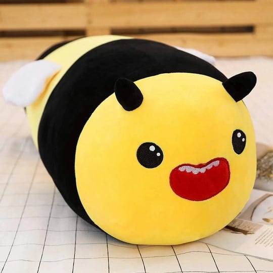 bee-stuffed-animal-roll-neck-pillowsoft-cylindrical-bees-plush-body-pillow-23-6-1