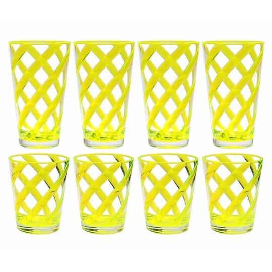 latitude-run-glenorie-stripes-8-piece-plastic-every-day-glass-set-green-1