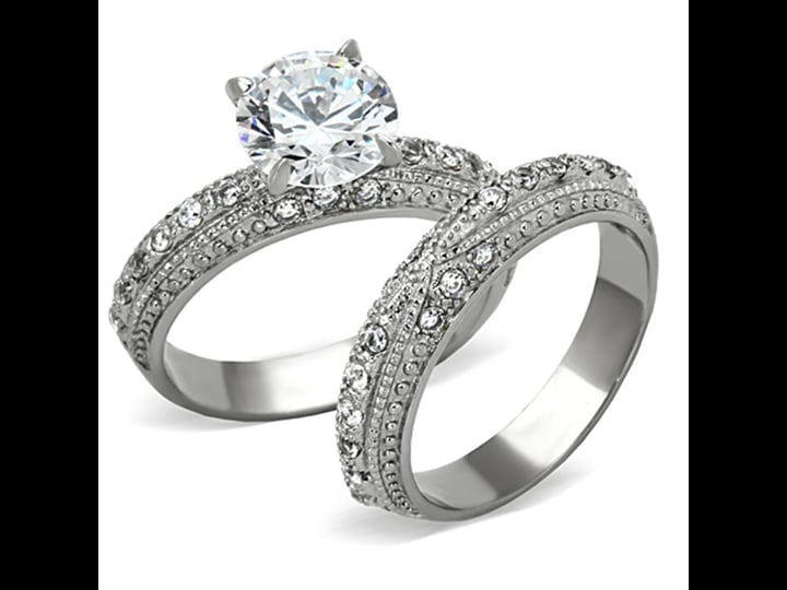 womens-stainless-steel-wedding-ring-set-with-round-clear-cubic-zirconia-size-6-size-one-size-1