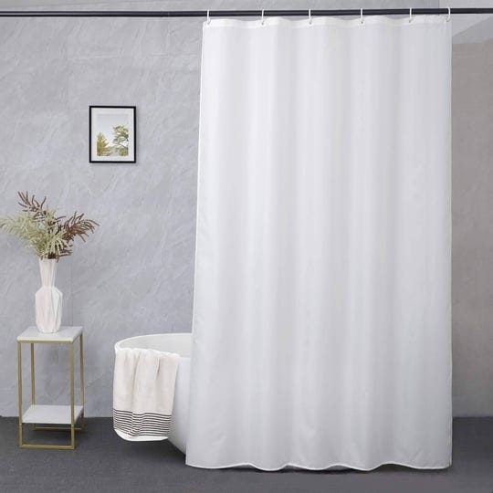 ufriday-white-fabric-shower-curtain-liner-mildew-resistant-solid-bath-waterproof-and-durable-suitabl-1