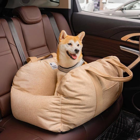 dog-car-seat-bed-first-class-khaki-two-seat-1