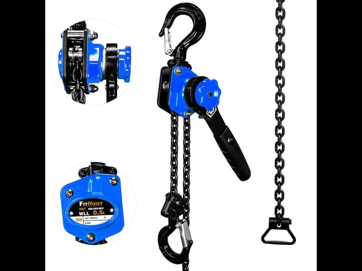 fithoist-chain-hoist-come-along-1-2-ton-mini-lever-chain-hoist-1100lbs-capacity-with-10-lift-g80-cha-1
